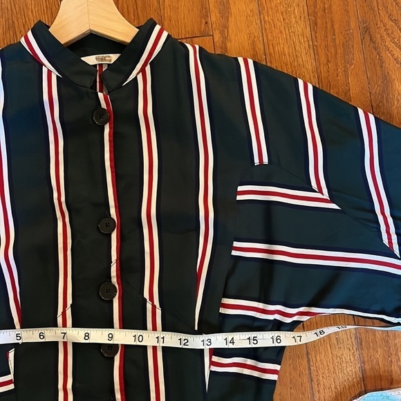 Tome | Short Sleeve Mermaid Striped Button Up Dress Size 8 Stripes Designer - Picture 13 of 15